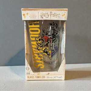 Harry Potter Hogwarts 16oz glass tumbler